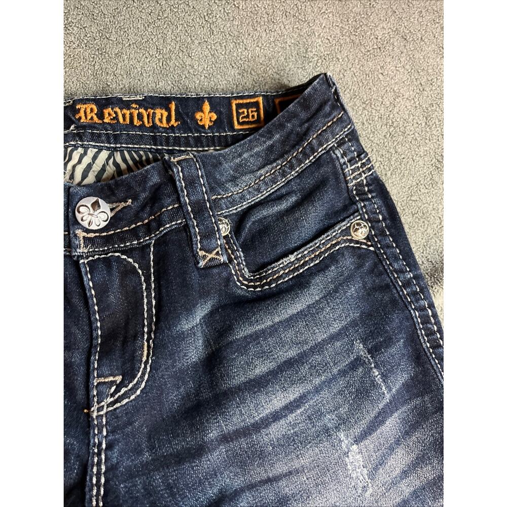 Rock Revival Women's Drew Boot Cut Distressed Jeans Low Rise Size 26 B205 - Picture 14 of 16